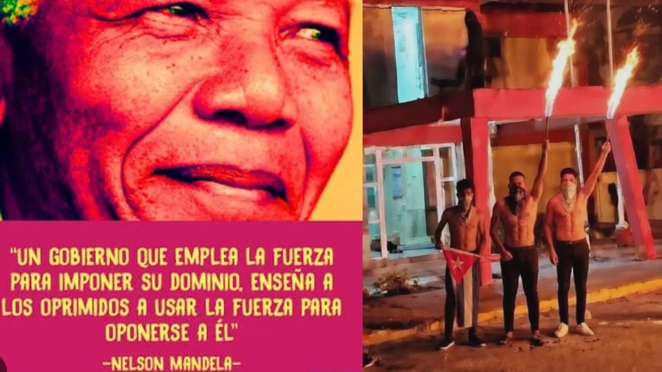 Joven Frena Quema de Bandera Cubana en Protesta: ¡Es Nuestra Libertad!