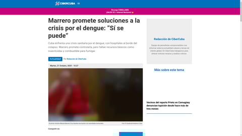 ¡Marrero Lanza Promesa Candente! ¿Podrá Cuba Salir del Infierno del Dengue Sin Recursos?