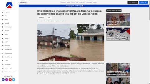 ¡El Huracán Melissa Deja Sagua de Tánamo Bajo el Agua! Imágenes Inéditas que Te Dejarán Sin Aliento
