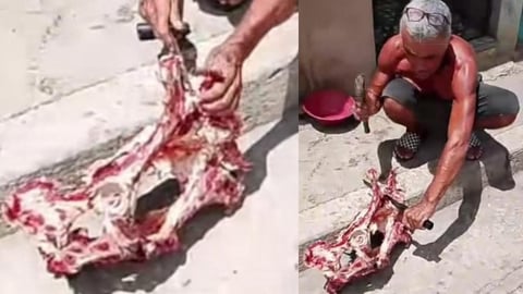 Hombre en Matanzas recurre a huesos como alimento en medio de escasez
