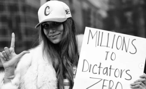 Miss Universe Cuba Despliega su Corona por la Libertad de la Isla en Washington