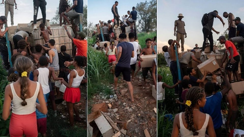 ¡Un camión de huevos se desmorona y la gente se lanza a salvarlos en La Habana!