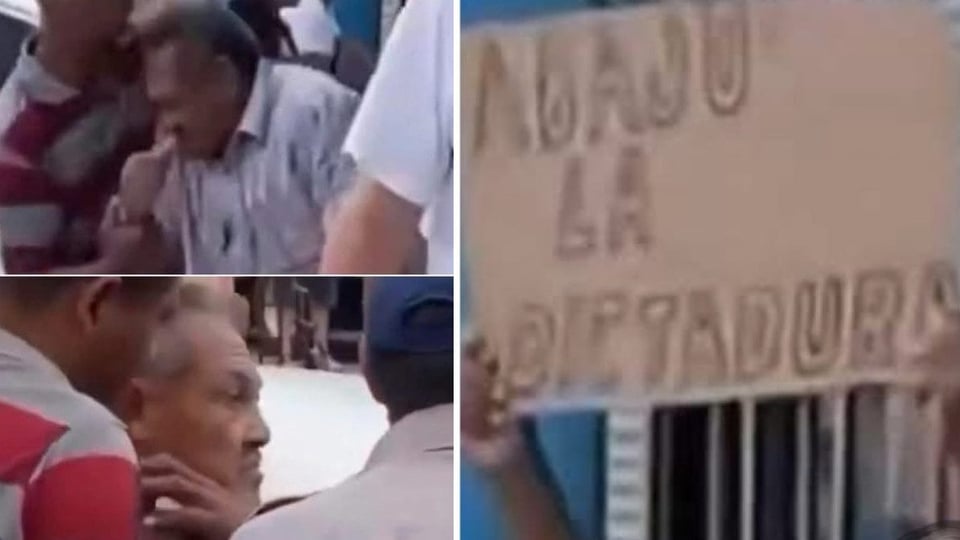 ¿Hasta cuándo la paciencia? Abuelo en Santiago de Cuba le grita '¡Abajo la dictadura!' a las autoridades y lo meten preso