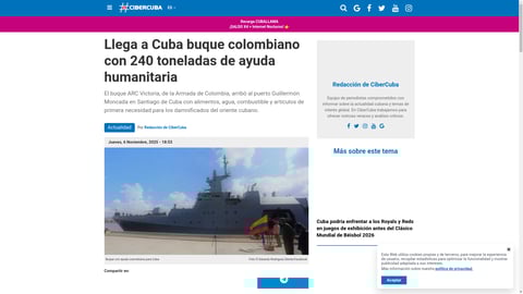 ¡Llegó el Buque que Cuba Esperaba! Mira lo que Trae para el Oriente Afectado por el Huracán