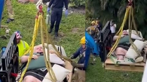 Rescate Dramático: Hombre de 270 Kilos Evacúado de su Hogar en Florida