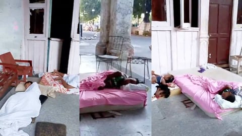Niños duermen en la calle por apagones y calor en Cuba