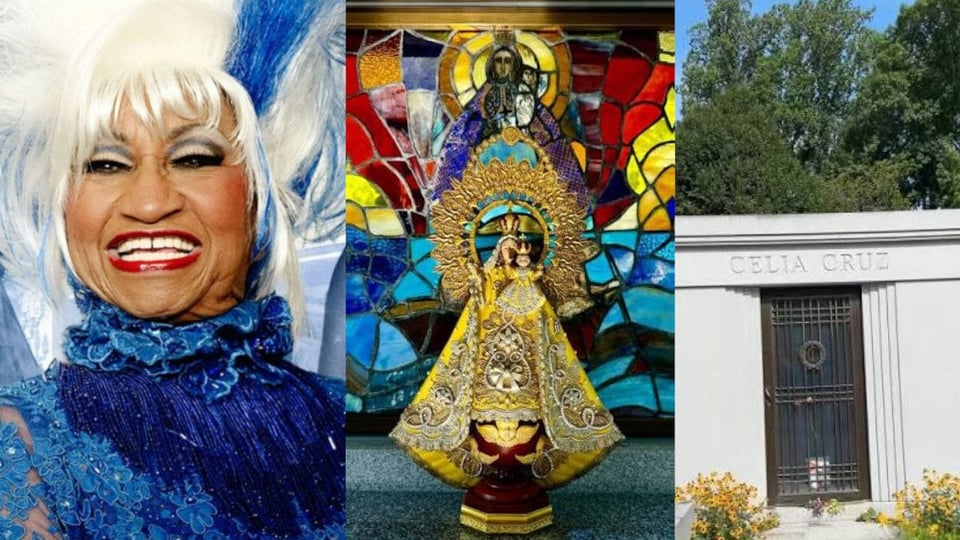 ¿Y tú supiste? El mausoleo de Celia Cruz ahora tiene su Virgen de la Caridad ¡pa' que le dé bendiciones!