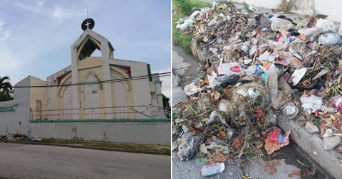 Basura frente a templo en Santiago de Cuba genera alarma sanitaria