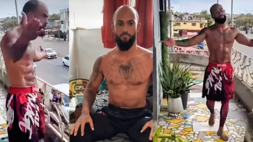 ¿Y tú crees que está loco? Luchador cubano se planta en balcón y responde a los que lo critican