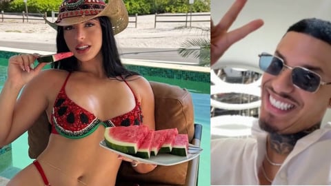 ¿Se prendió Miami? ¡Rachel Arderi en bikini de sandía y Bebeshito le tira flores!
