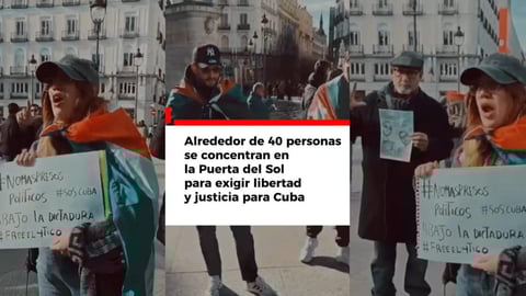 ¡Gritadera en la Puerta del Sol! ¡Cubanos en Madrid desenmascaran el salchichón!
