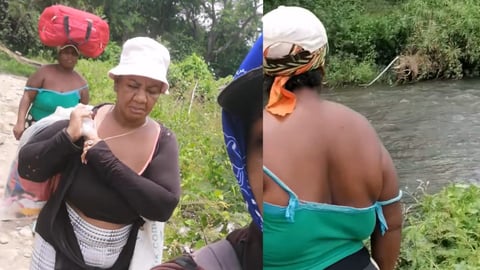 ¡Apresto! Mujeres cubanas se bañan en el río con la ropa pa' lavar por culpa del agua
