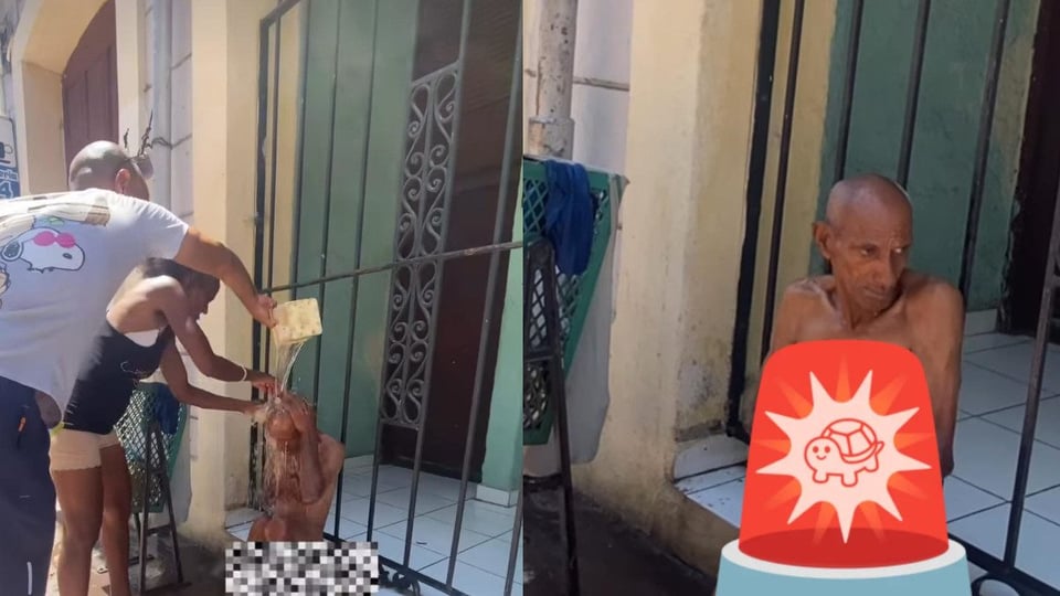 ¡Qué Bochinche en La Habana! Vecinos Salvan a Hombre en la Calle con Agua y Jabón