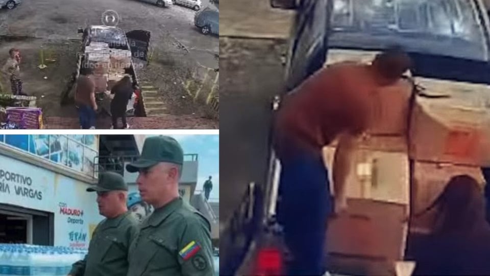 ¿Y la ayuda pa' los damnificados? Militar agarra cajas de comida pa' su casa en Valencia