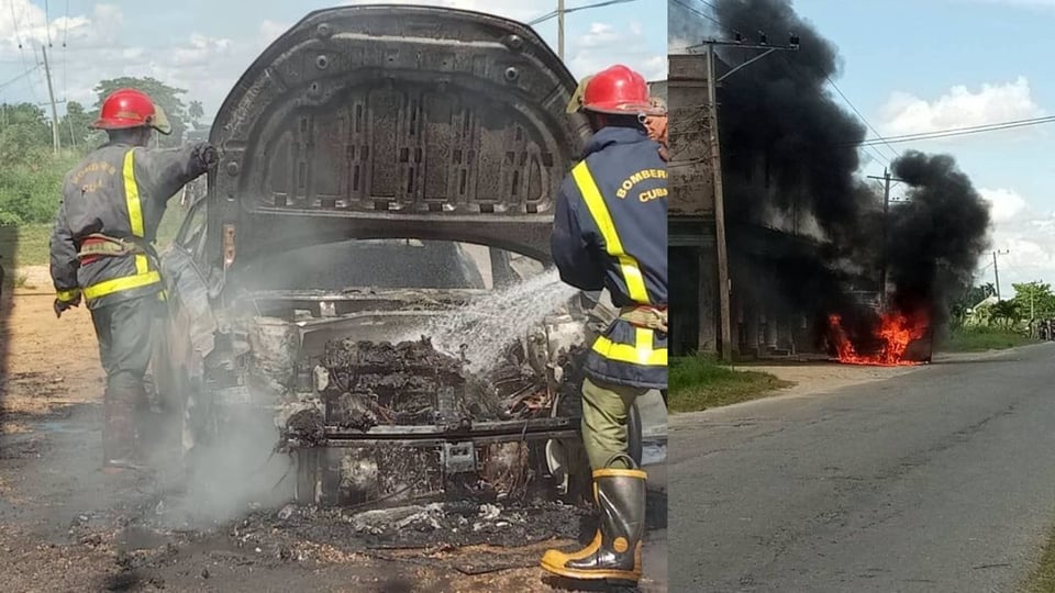 ¡Fuego en Pinar del Río! Auto arde en llamas tras explosión misteriosa