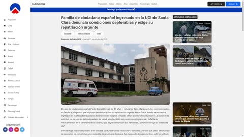 ¡ESPAÑOL A LA MUERTE EN CUBA! Denuncian condiciones infrahumanas en hospital y claman por su vida
