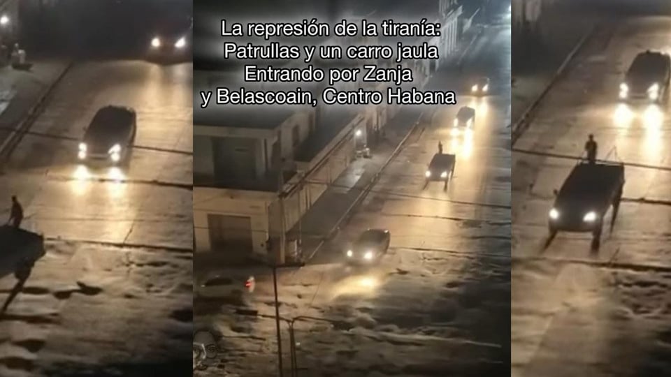 ¡Carros de Policía por La Habana en plena oscuridad! ¿Represión o apagón?