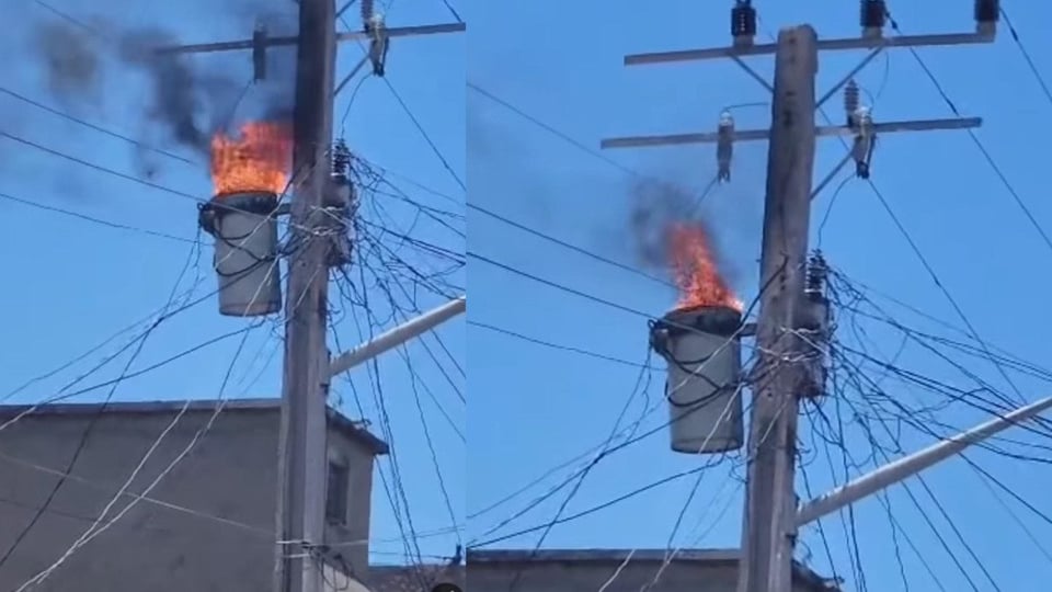 ¿Qué fue esa detonación? Transformador en Cárdenas se jala un mamey y pone a todos a correr