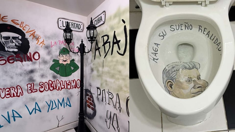 Ricardo Becerra Inaugura "El Baño Más Anticomunista del Mundo" en la Calle Ocho