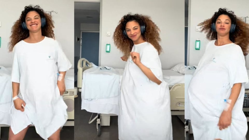 Cubana baila reparto en el hospital mientras espera dar a luz