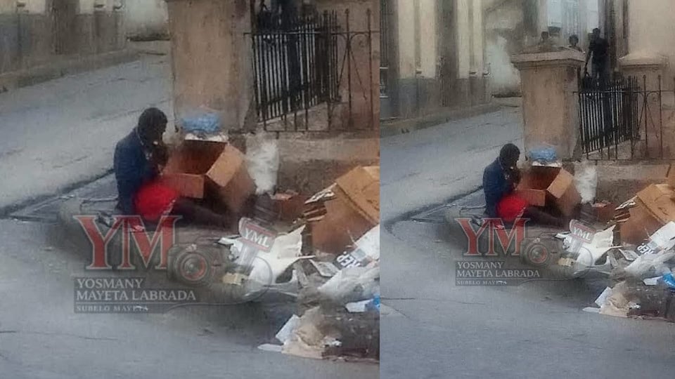 Preocupación en Santiago de Cuba por hombre buscando comida en la basura