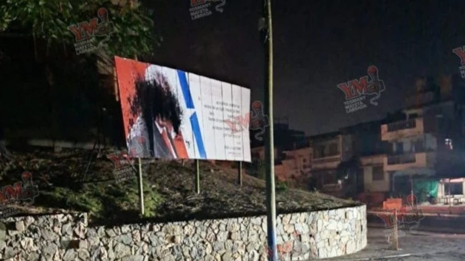 Vandalizan cartel de Díaz-Canel en Santiago de Cuba durante apagón