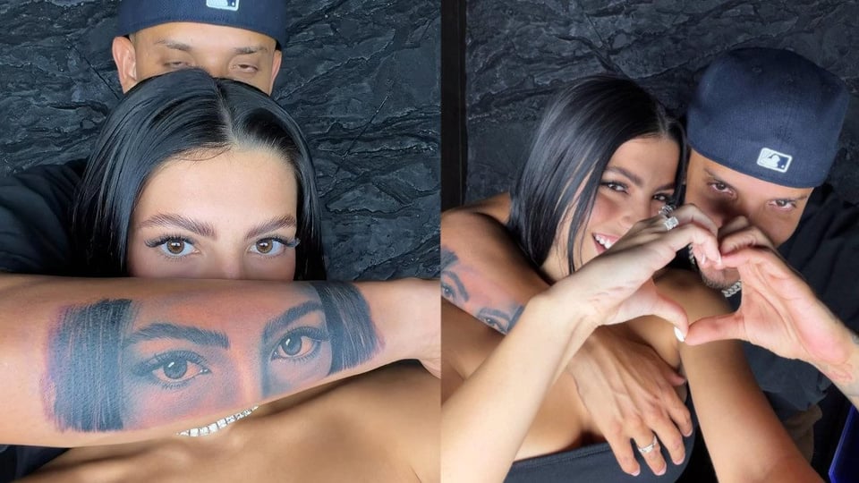 Oniel Bebeshito Sorprende a Esposa con Tatuaje de sus Ojos