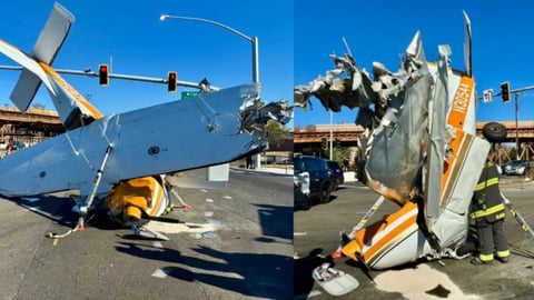 Avioneta Aterriza de Emergencia en Avenida de California; Tres Sobreviven