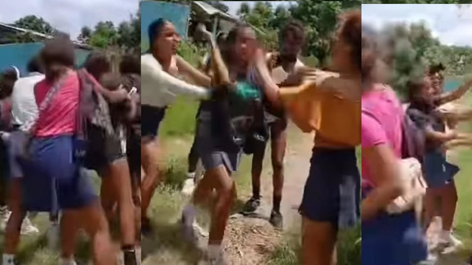 ¿Qué se armó en Boyeros? ¡Una riña de chamaquitas a la salida de la escuela!