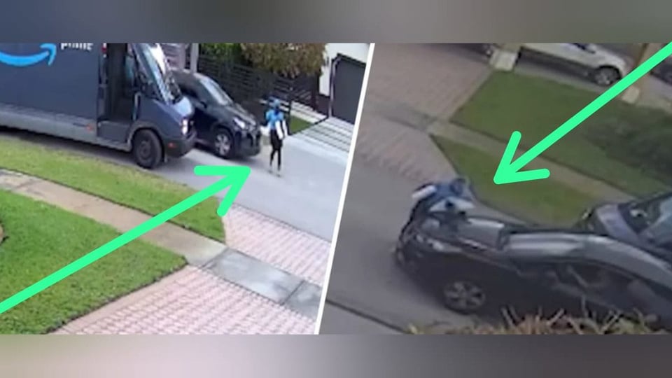 ¡Sorpresa! Repartidora de Amazon se come el asfalto y el chofer se evapora en Miami