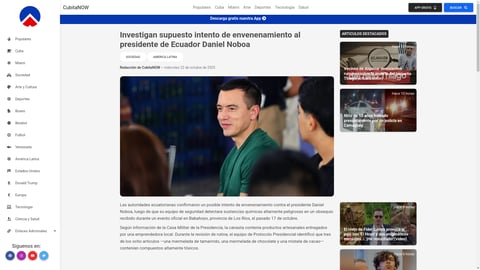 ¡Le quisieron meter veneno al Presidente! Descubren macabro plan contra Daniel Noboa en pleno evento