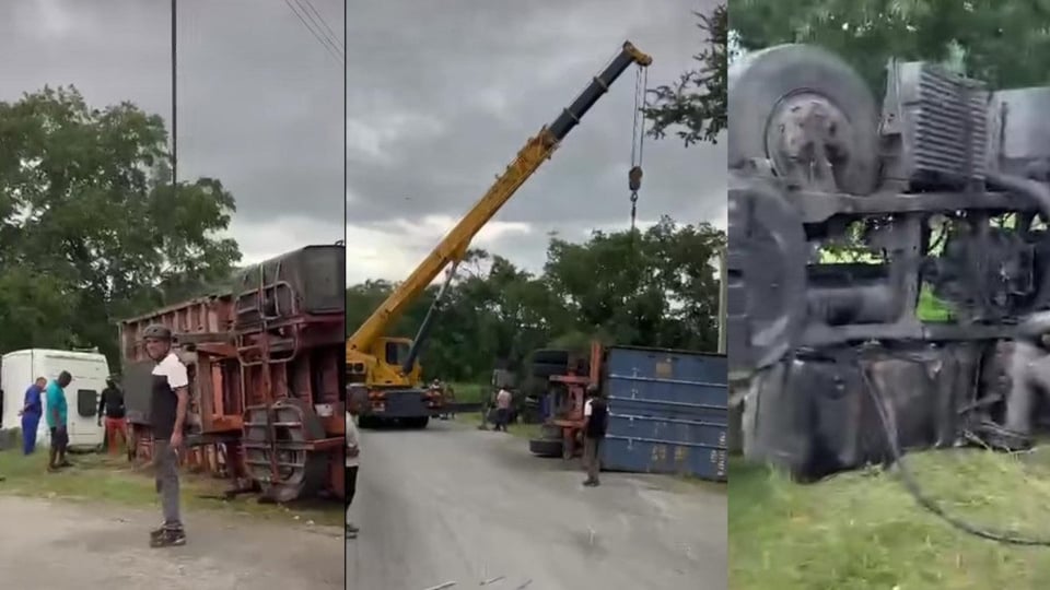 ¡Vuelve a rodar la mala suerte! Otro camión se tumba en Loma de los Rejondones, Holguín