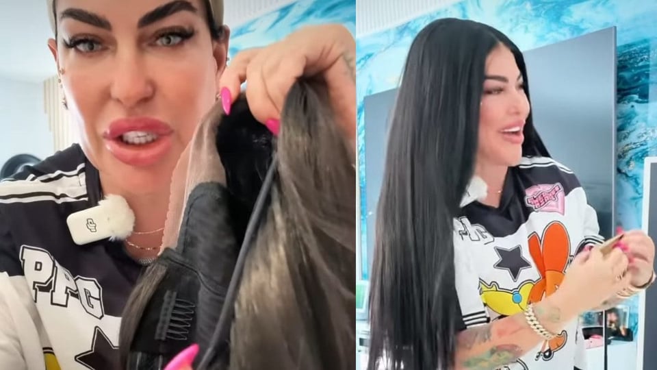 ¡La Diosa se pone el pelo negro y hasta la hija lo prueba!