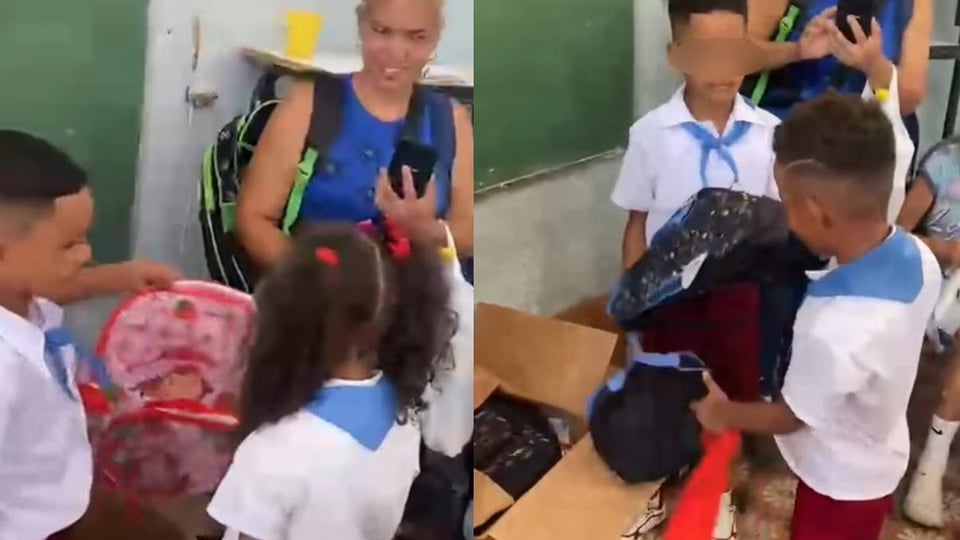 Niño Cubano Desborda Emoción al Compartir Mochilas Nuevas con Toda su Clase