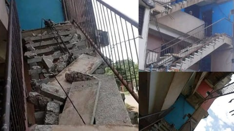 ¡Ay, mamá! Escalera se derrumba en La Habana y deja una herida
