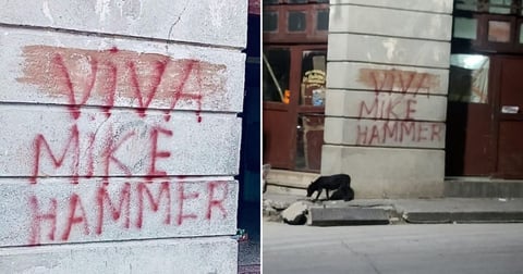 Un Grafiti Inesperado en Santiago de Cuba Saluda a Mike Hammer