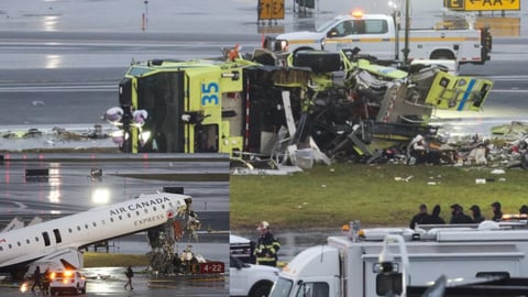 Avión choca con camión de bomberos en LaGuardia; mueren pilotos, hay heridos