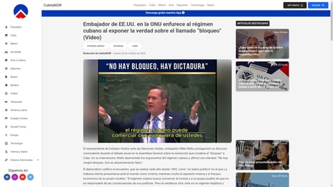 ¡El Embajador de EE.UU. Destapa la Farsa del “Bloqueo” Cubano y Deja al Régimen con la Boca Cerrada! (¡No te pierdas los detalles!)