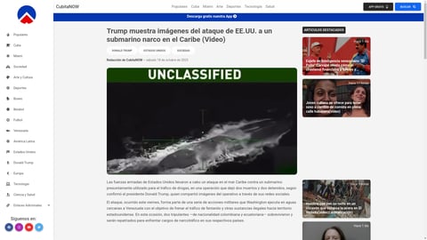 ¡BOMBAZO! Trump suelta VIDEO de EE.UU. aplastando narco-submarino en el Caribe: ¡Dos muertos y detenidos!