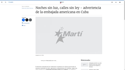 ¿Cuba en Peligro? Embajada de EEUU Lanza Alerta Máxima por Oleada Criminal y Apagones