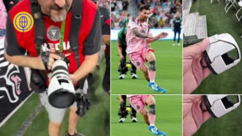 El pelotazo de Messi que rompió una cámara, y la solidaridad que la reemplazó