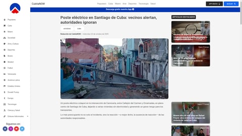 ¡Se cayó un poste en Santiago y nadie se entera! ¿Esperarán la tragedia?