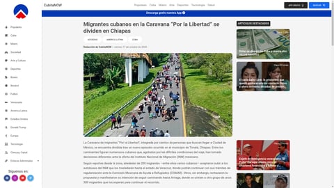 Migrantes cubanos se dividen en caravana en Chiapas por condiciones del viaje
