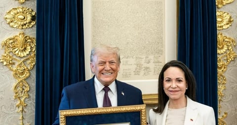 Donald Trump y María Corina Machado discuten la transición en Venezuela en la Casa Blanca
