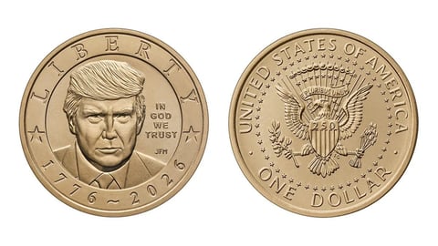 Monedas de USD 1 con la imagen de Trump ya a la venta en EE.UU.