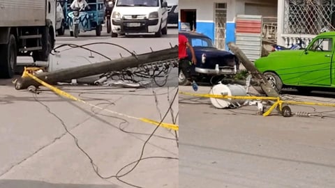 ¡Tremendo susto en San Miguel del Padrón! Camión se lleva poste y deja a media Habana a oscuras