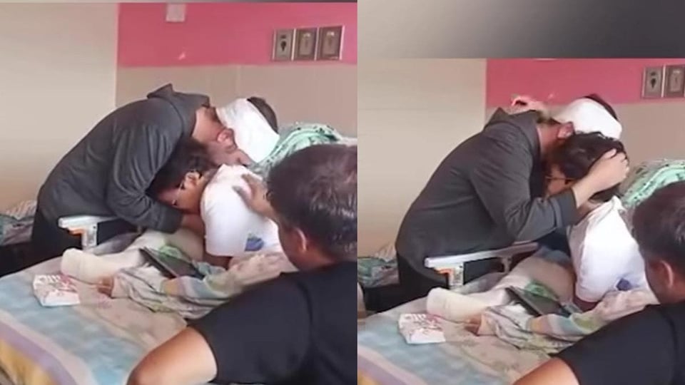¡Puro corazón! Reencuentro de padre e hijo venezolano tras tragedia de edificio