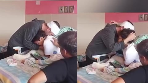 El emotivo reencuentro de un niño con sus padres tras sobrevivir a terremoto en Venezuela