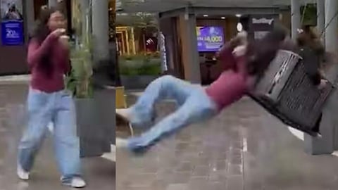 Joven es lanzada por columpio en centro comercial de México