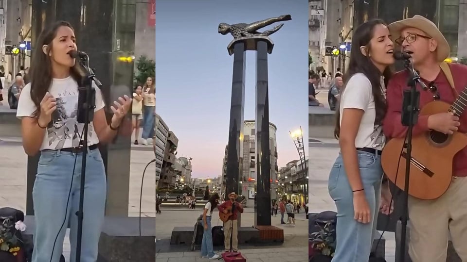 ¡De Cuba a Vigo! Padre e hija cantan 'bajo el Sireno' pa' empezar de cero